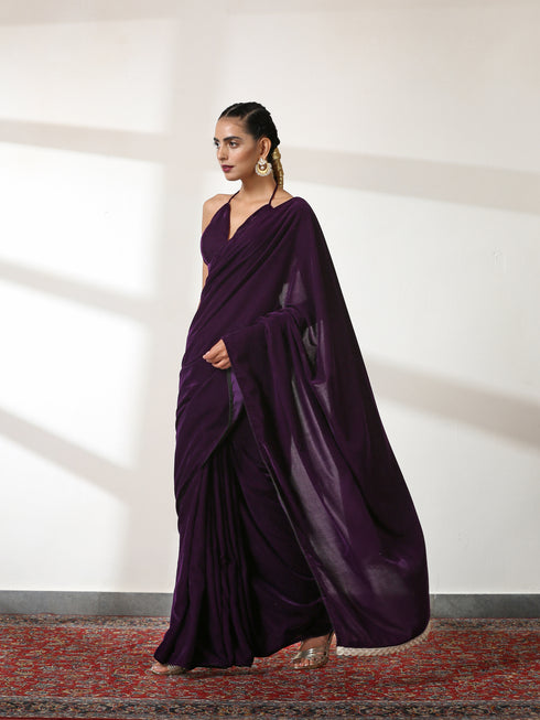 Plush Velvet Saree