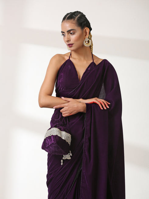 Plush Velvet Saree