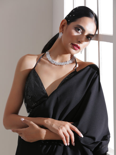 Blouse - Leaf Black Sequin Blouse