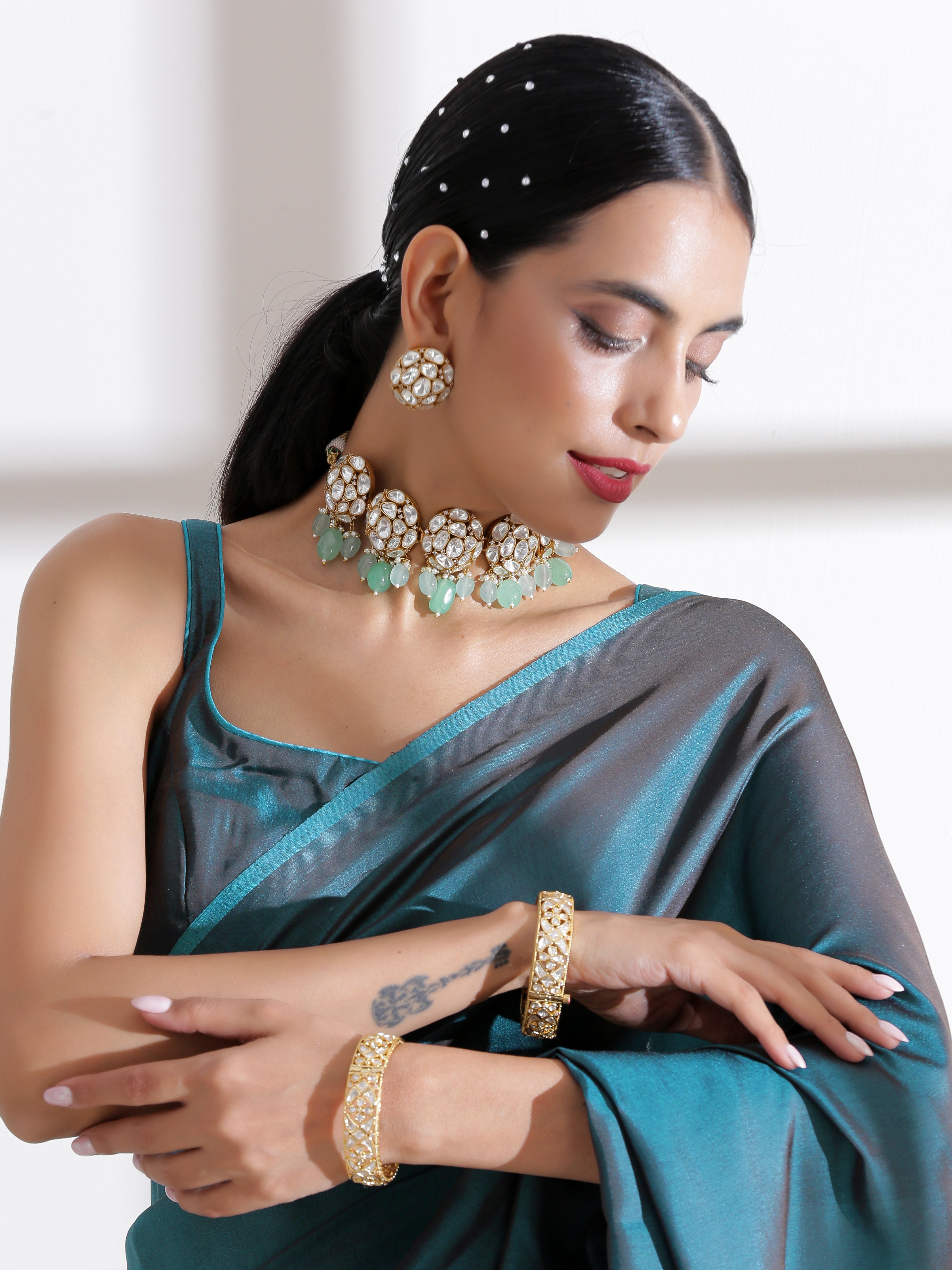 Blouse - Grandeur Square Neck Satin Blouse