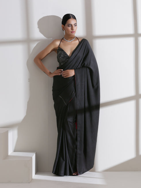 Fuchsia Black Surprise Saree