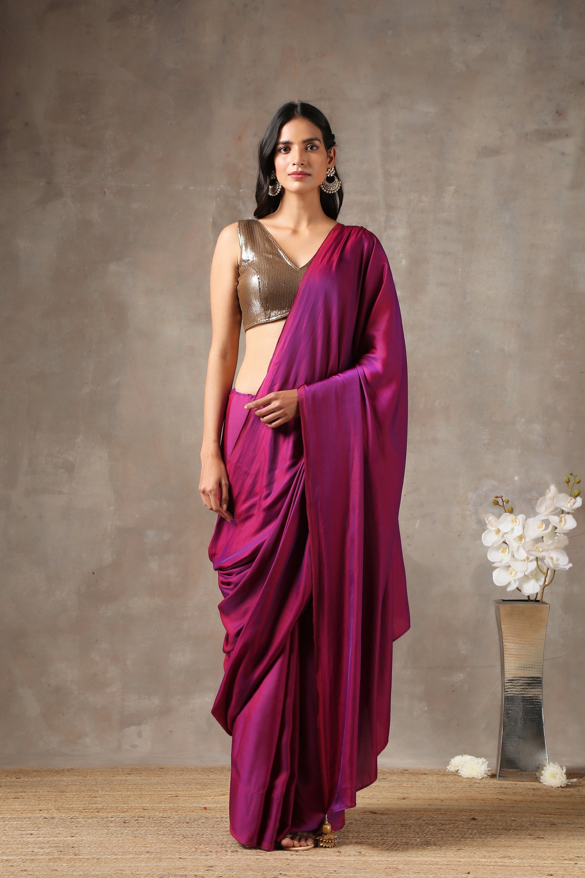 5 New Ideas on Styling a Plain Satin Saree!