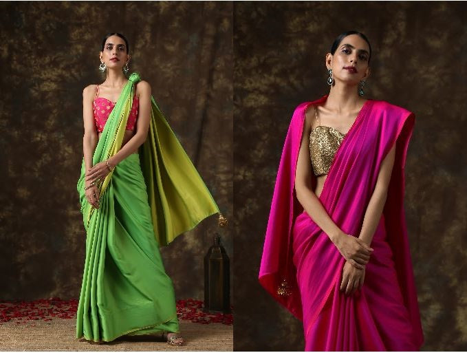 Source New Saree Designs Of Fancy Wear Plain Georgette Satin Silk Saree  With Zari Lining Partywear And Casual Wear Saree with Blouse on  m.alibaba.com
