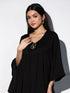 1 pc - Keyhole Black Korean Kurta Top