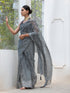 Enigma Organza Printed Saree with Pendants and Blouse Fabric
