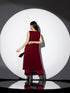 2pcs. Set | Sangria pleated Top with Hanging Crystals with Pants