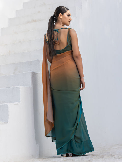 Wild Sky Chiffon Ombre with Beads and Blouse fabric