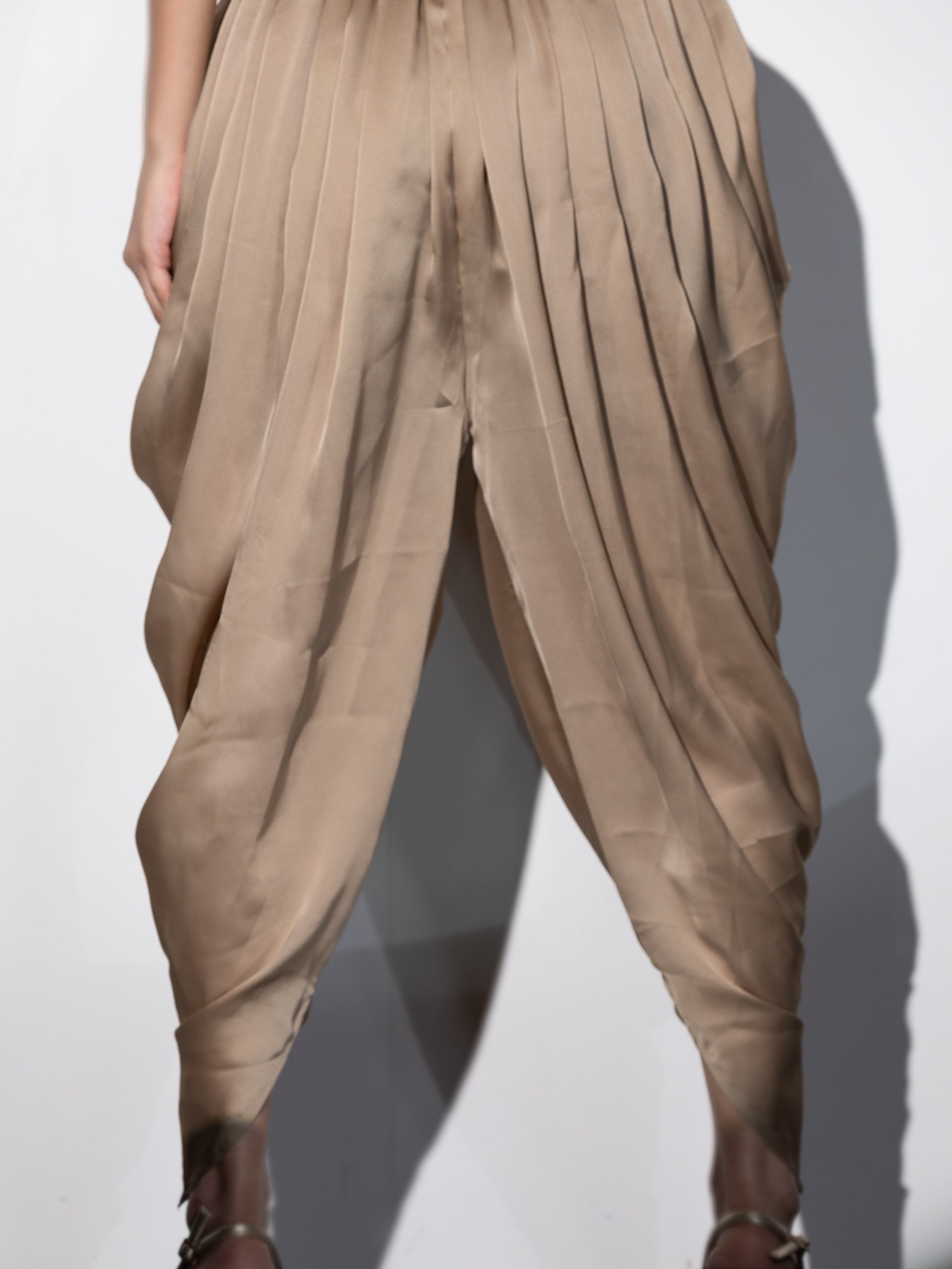 Peanut Cowl Satin Dhoti