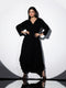 Women's Black Korean Coverall with Full Sequin Sleeves 1 Piece | Straight Fit, V Neck, Full Sleeves, Partywear, (Korean Fabric)