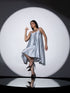 1pc. | Spaghetti Grey Stripe Satin Dress