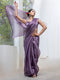 Sway Mauve Chiffon Organza Saree with Lace and Blouse Fabric