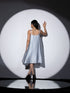 1pc. | Spaghetti Grey Stripe Satin Dress