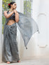 Enigma Organza Printed Saree with Pendants and Blouse Fabric