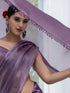 Sway Mauve Chiffon Organza Saree with Lace and Blouse Fabric