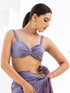 Glossy Iris Mauve Satin Dual Shade Saree with Blouse Fabric