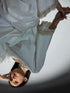 1 pc - Off white Crepe Short Kurta with Flared Sleeves and Pearl Embellished Lace