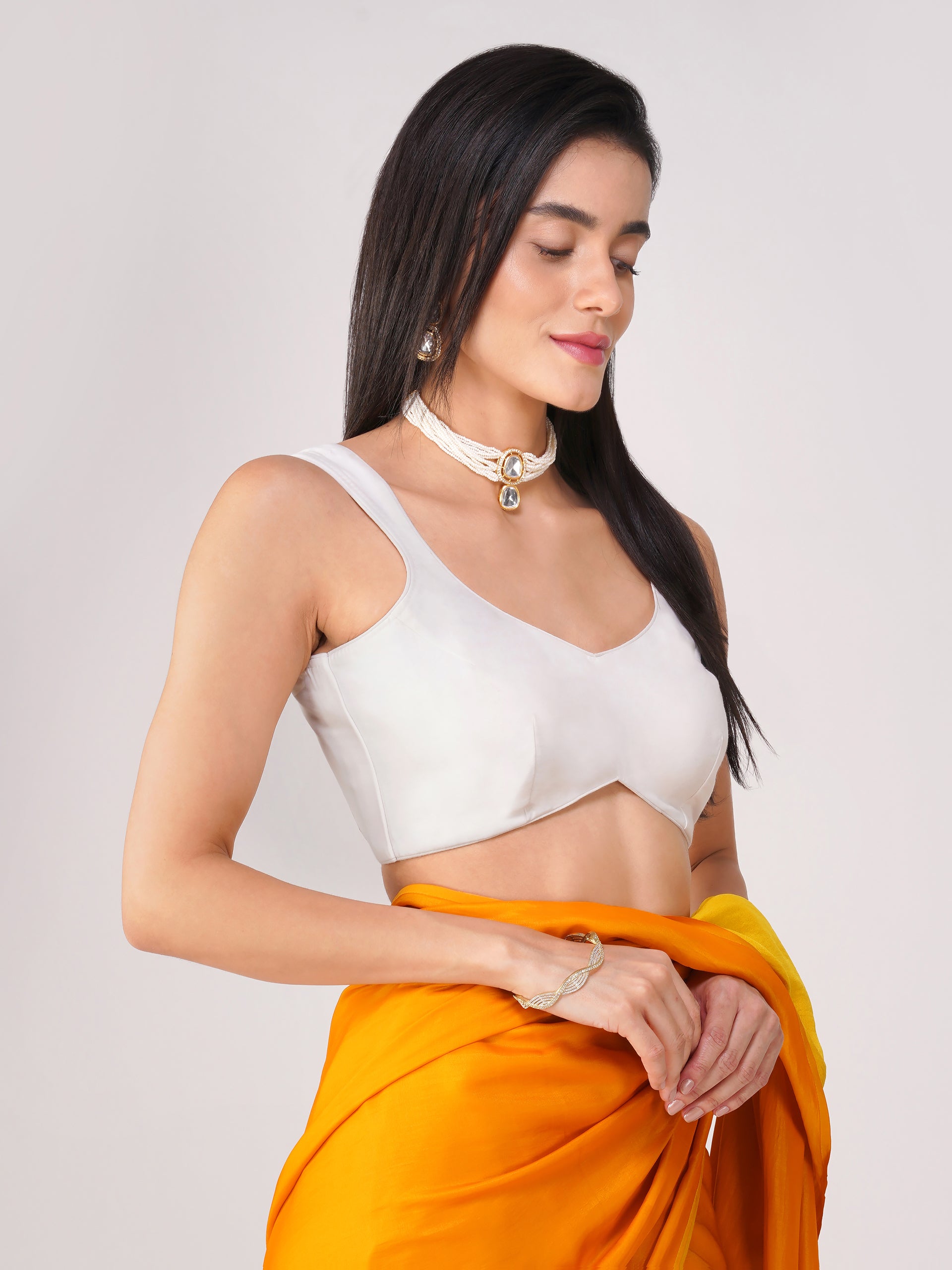 Snowdrop Statement White Back-Tie Blouse