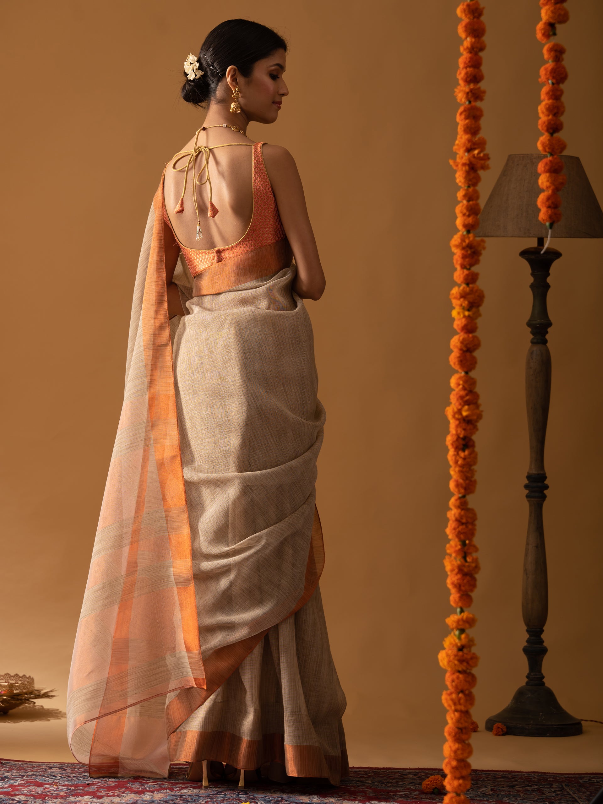 Bronze Rust Brocade Blouse