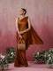 Mustard Magma Satin Saree with Lace and Embroidered Blouse Fabric
