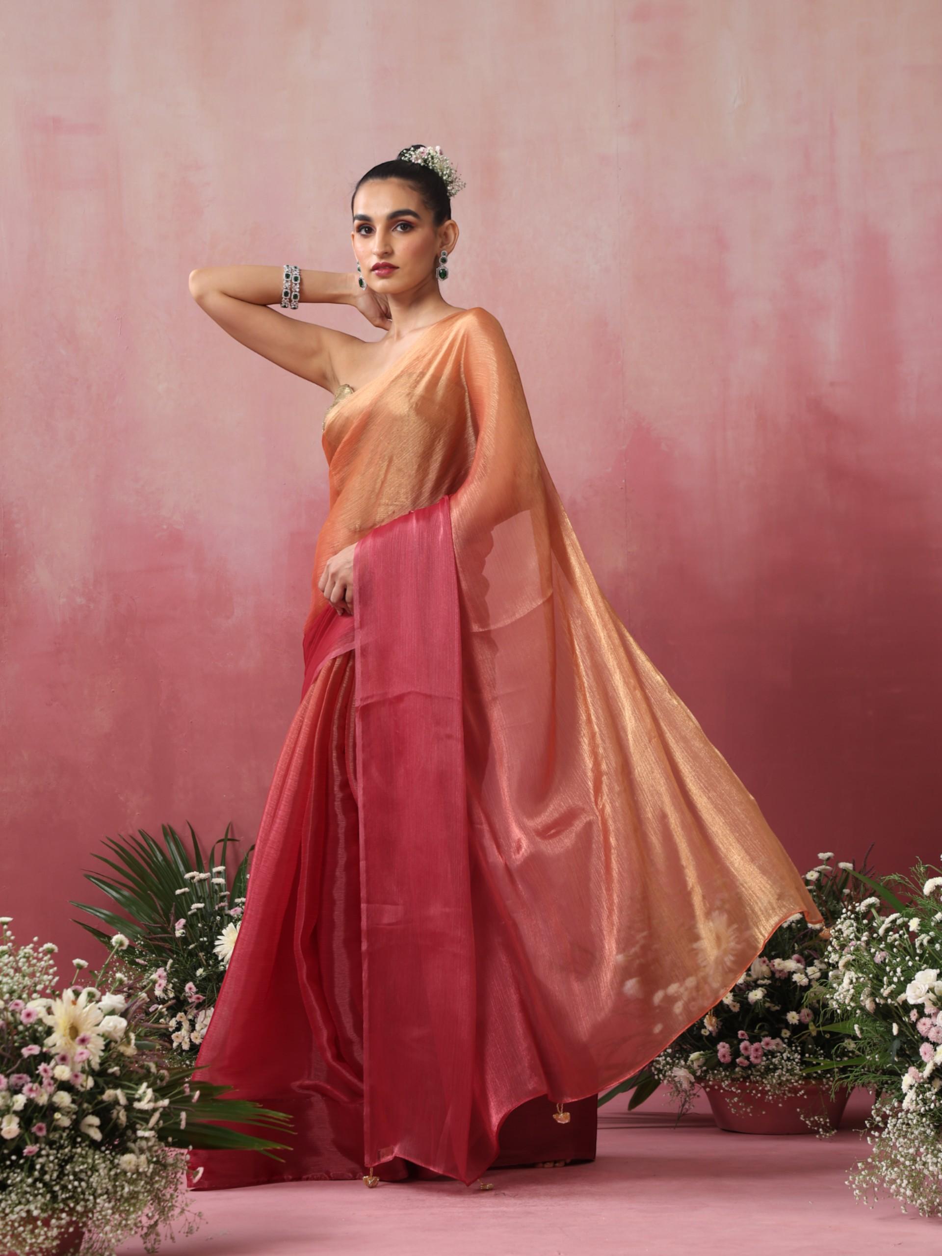 Jaisalmer Ombre Chiffon Saree with Pendants