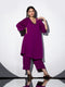 Women's Rule Breaker Korean Fabric Kurta Set with Glass Beads and Pants 2 Piece Set | Straight Fit, Round Neck, 3/4 Sleeves, Pants, Festive Wear, (Korean Fabric)