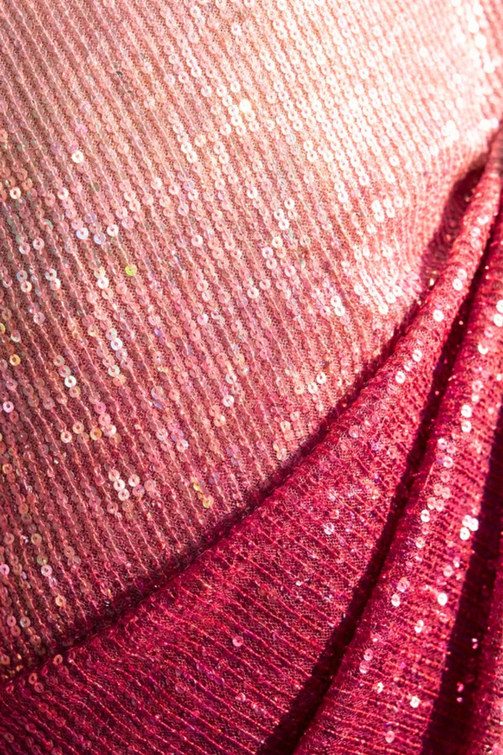 3 pc Set - Barbie Pink Ombre Sequin Lehenga with Dupatta with Blouse Fabric