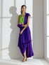 Purple and Plum Dual Shade Texture Chiffon Saree and Sequin Blouse Fabric