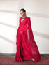 Ruby Butter Chiffon Pre-draped Saree with Self Blouse Fabric