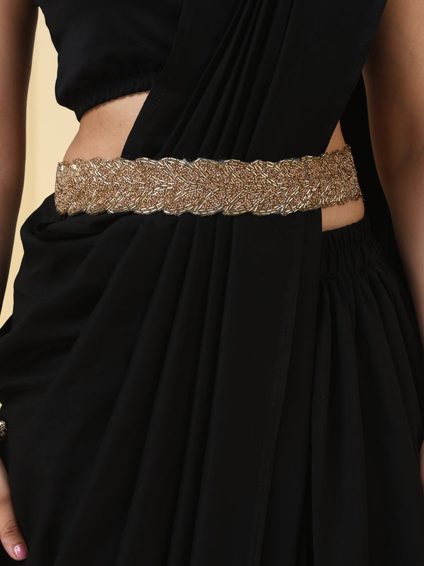 Golden Embellished Braided Belt