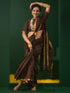 Coffee and Bronze Cotton Silk Saree with Blouse Fabric