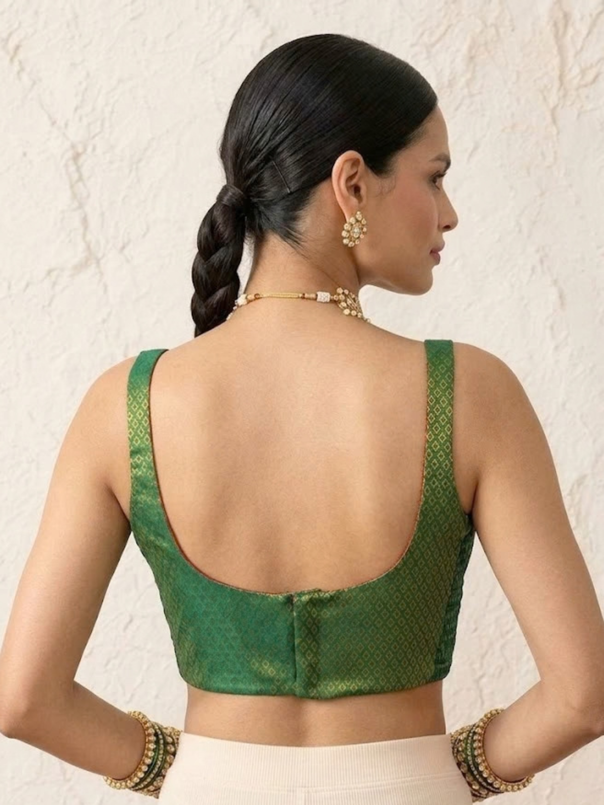 Green and Pink Ulta Pulta Reversible Silk Blouse