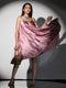 1pc. | Pink Stripe Spaghetti Satin Dress