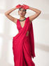 Ruby Butter Chiffon Pre-draped Saree with Self Blouse Fabric