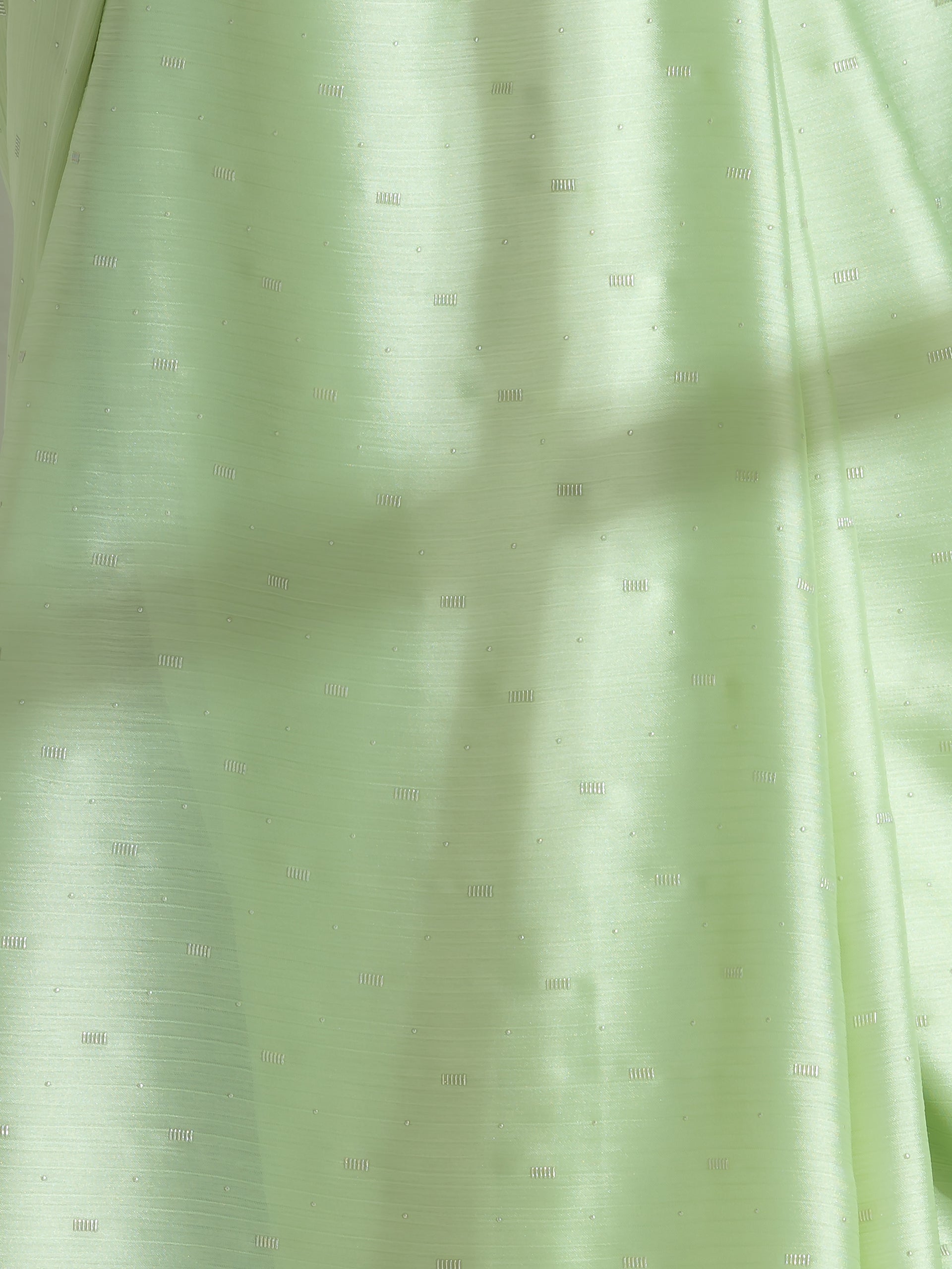 Mint Silver Printed Butter Chiffon Saree