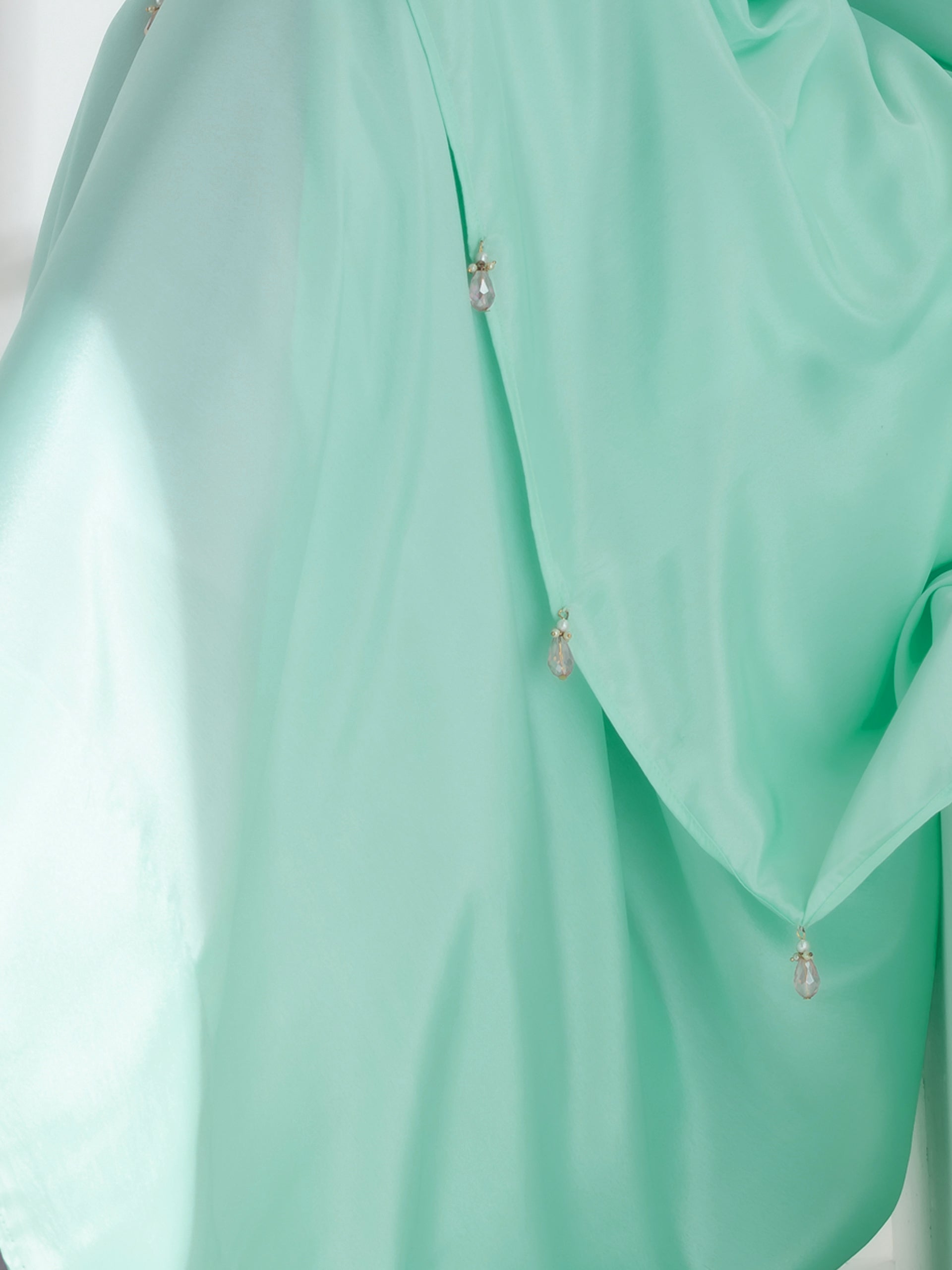 Cool Ice Crepe saree with Beads and Self Blouse fabric