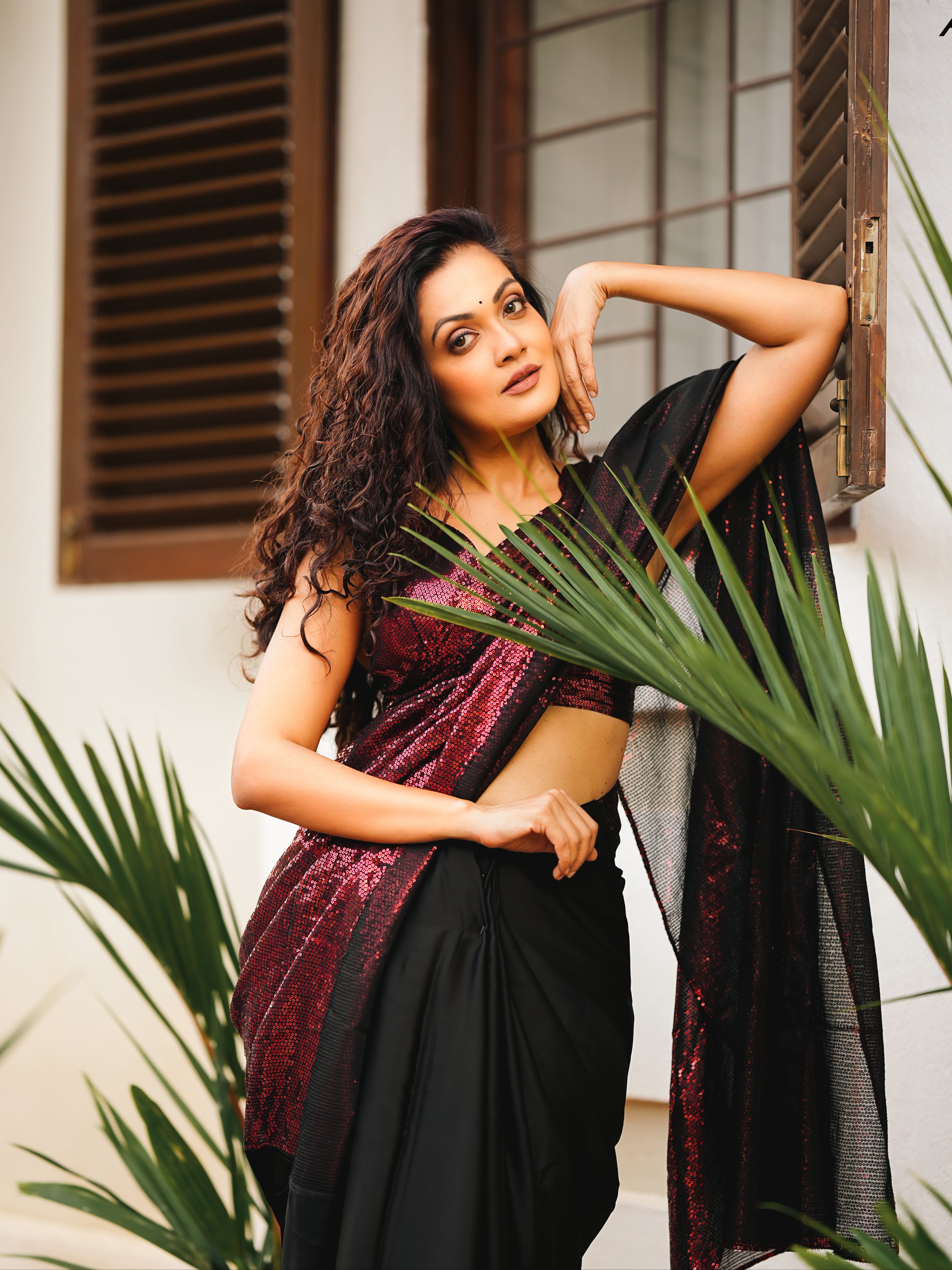 Rock His World Sequin Satin Saree
