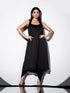 2pcs. Set | Black Satin Top with Stretch & beads with Dhoti Pants