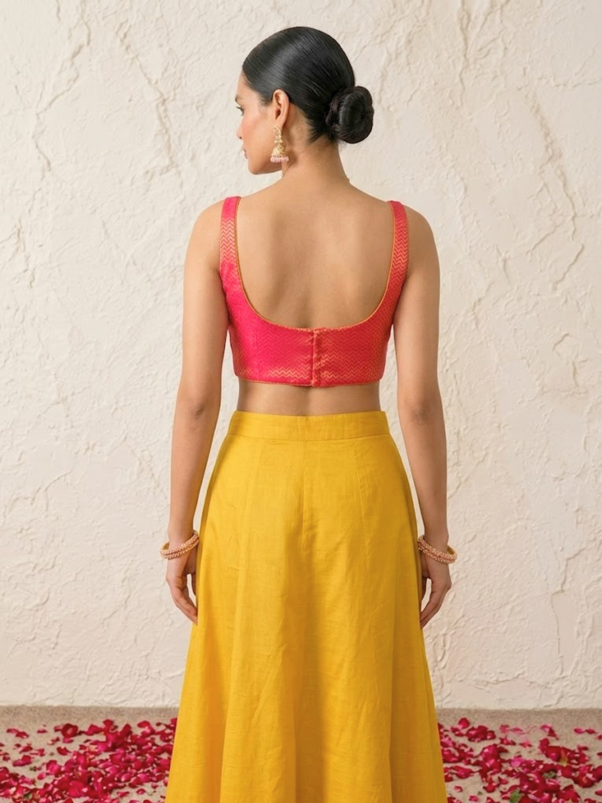 Pink and Tangerine Ulta Pulta Reversible Silk Blouse