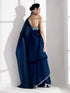 Blue Casa Soft Organza Saree with Diamond Lace with Self Blouse Fabric