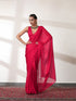 Ruby Butter Chiffon Pre-draped Saree with Self Blouse Fabric