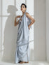 Quartz Grey Crepe Saree with beads and self Blouse fabric