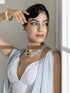 Quartz Grey Crepe Saree with beads and self Blouse fabric
