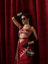 Banaras Red Temple Mul Mul Cotton Silk Saree with Blouse Fabric