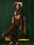 Coffee and Bronze Cotton Silk Saree with Blouse Fabric