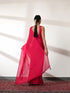Ruby Butter Chiffon Pre-draped Saree with Self Blouse Fabric