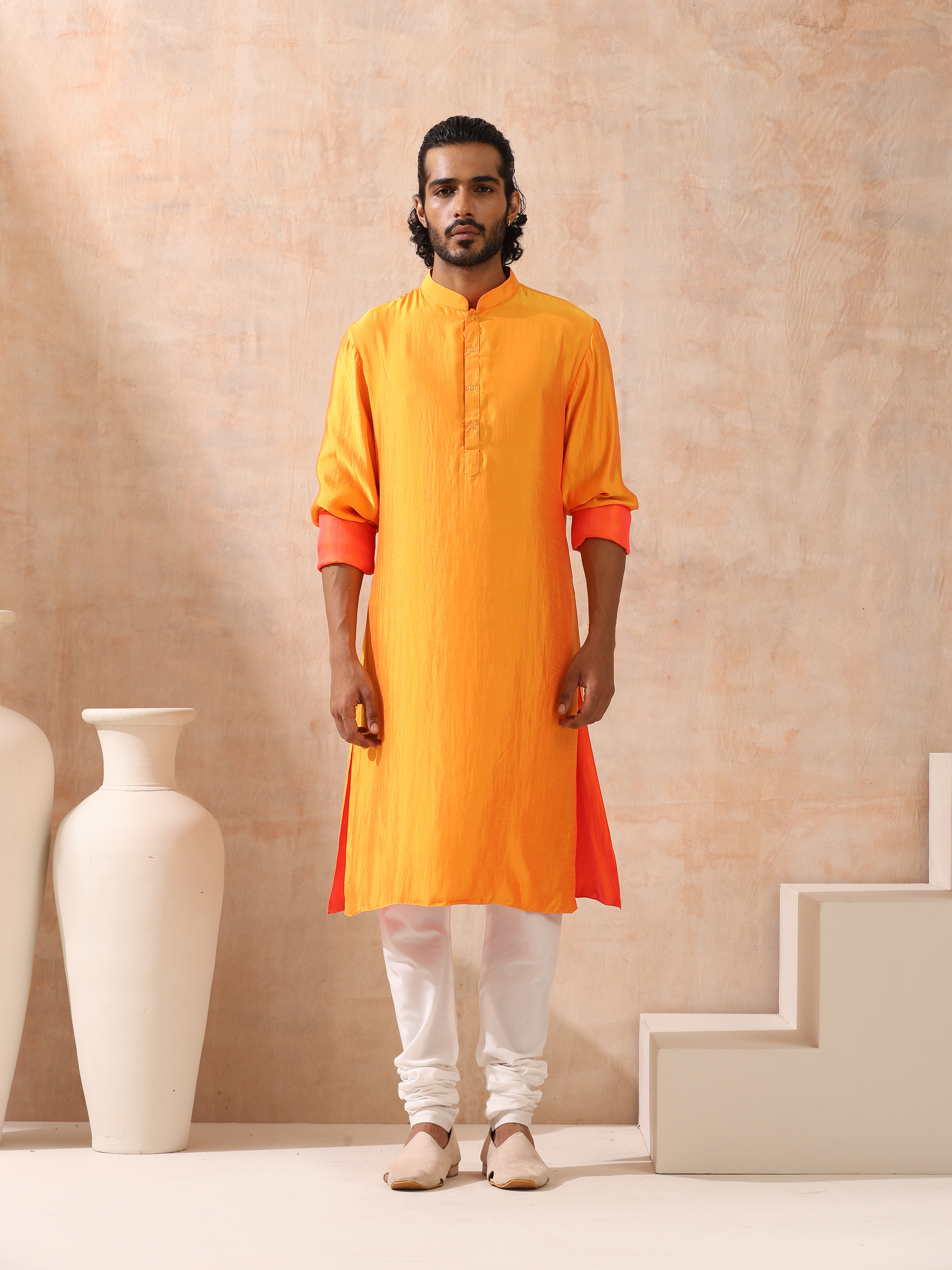 Mens Reversible Pink and Orange Kurta