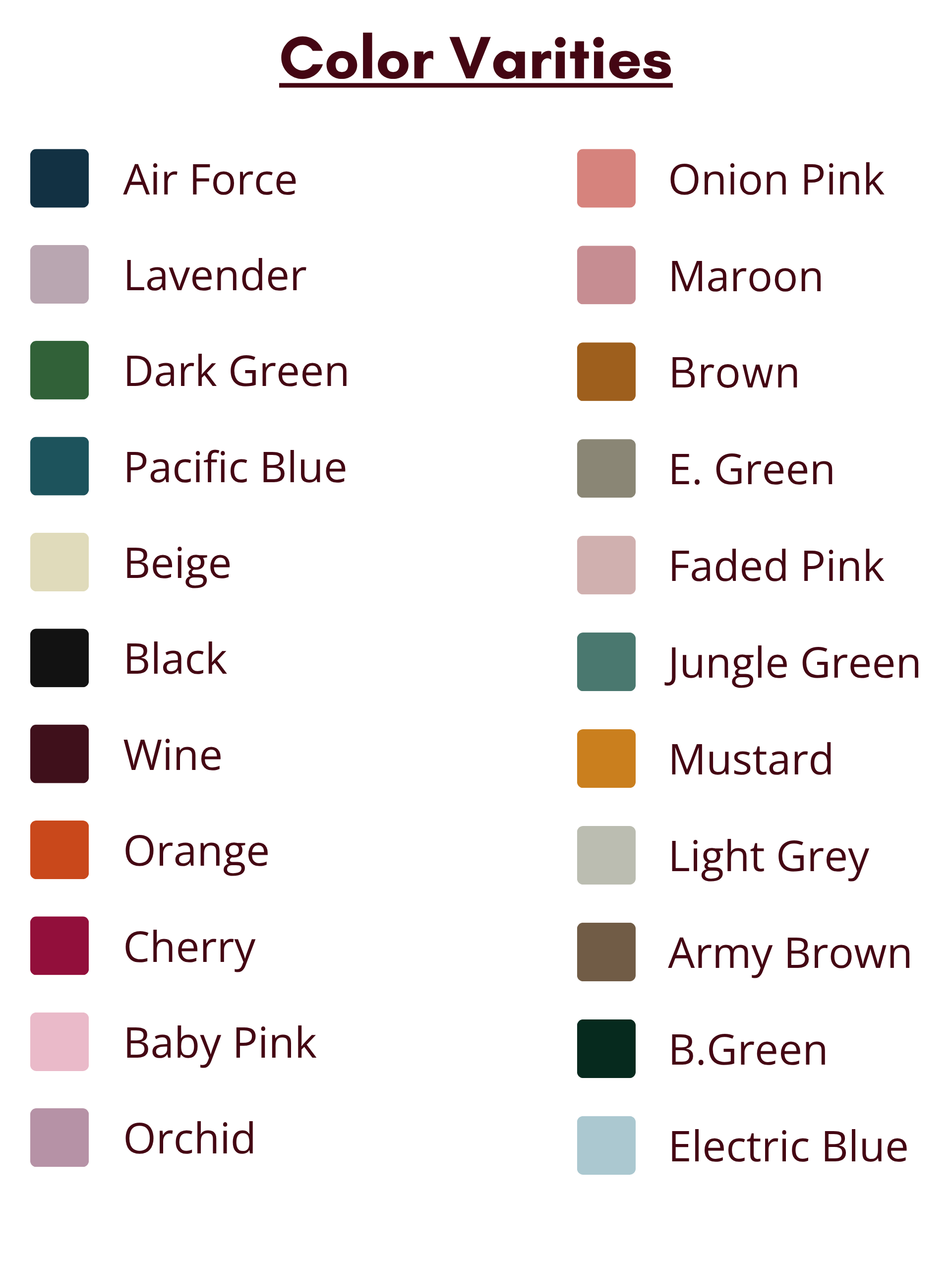 Petticoat Color Selection
