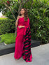 Raw Pink Power Saree with Zebra Sequins