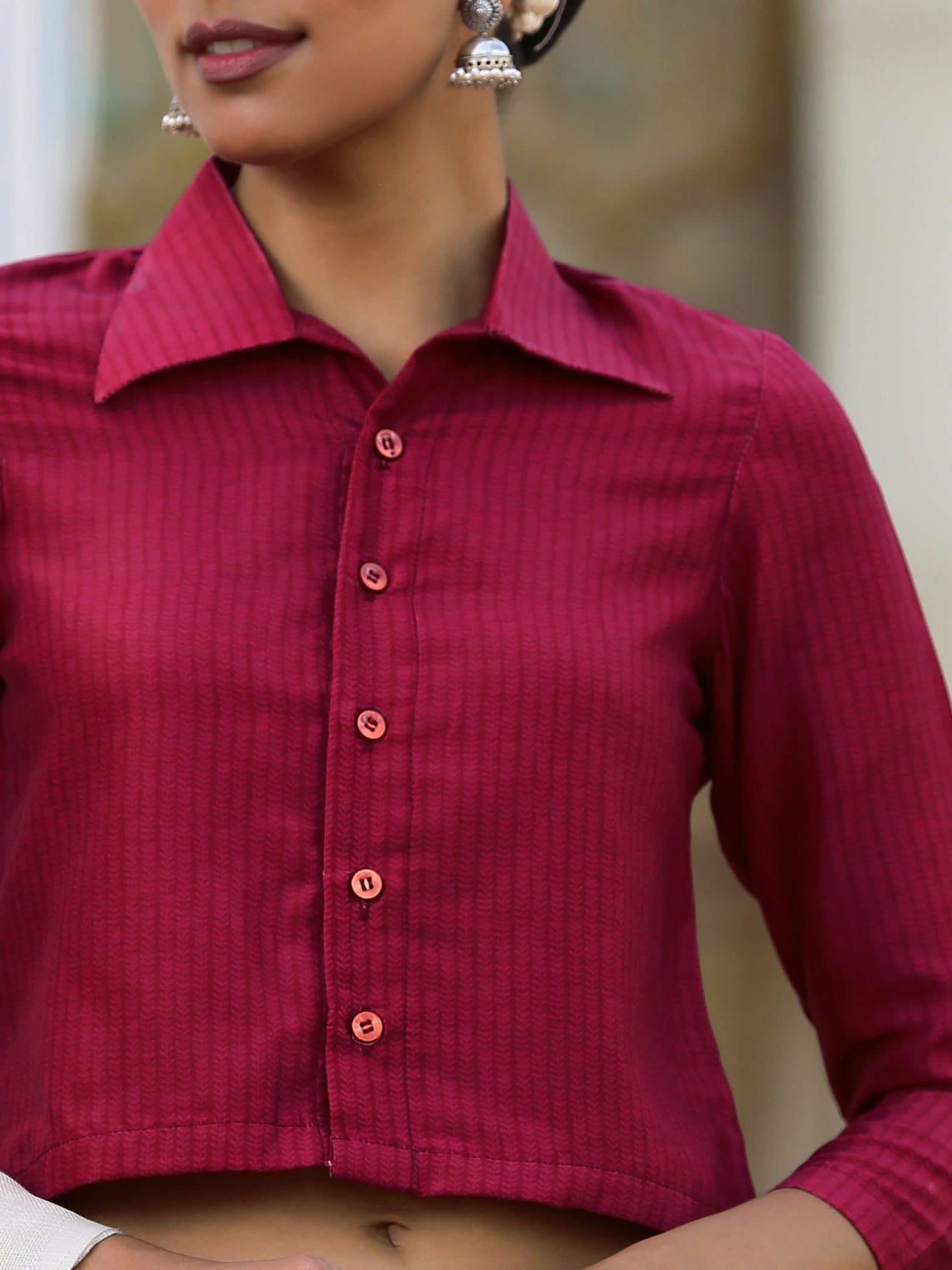 Fine Foliage Self Print Blouse