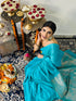 Elegant Blue Saree with Gold Woven Jacquard Pallu & Self Blouse Fabric